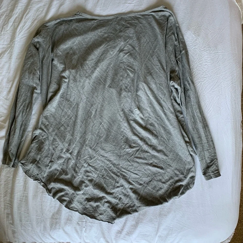 Free People Gray Washed Cropped Lounge Top and Shorts Set - Picture 8 of 12